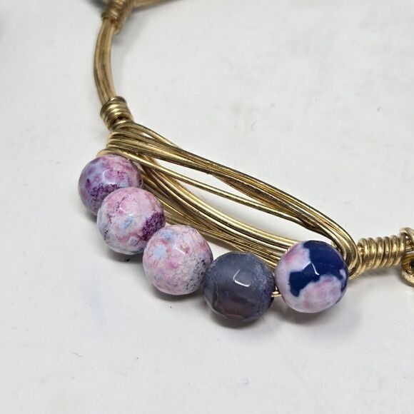 BOURBON and BOWTIES Sodalite Metal Wrap Bangle Bracelet - Picture 4 of 5